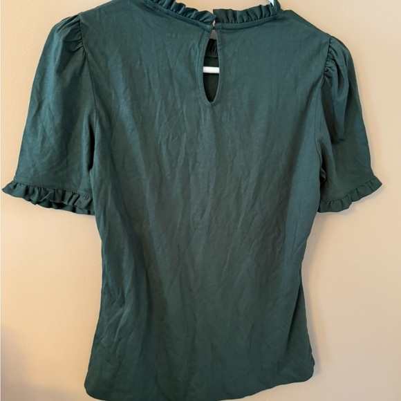 Boden supersoft frill detail t-shirt dark green size 4 new with tags t1475 GST - Picture 8 of 8